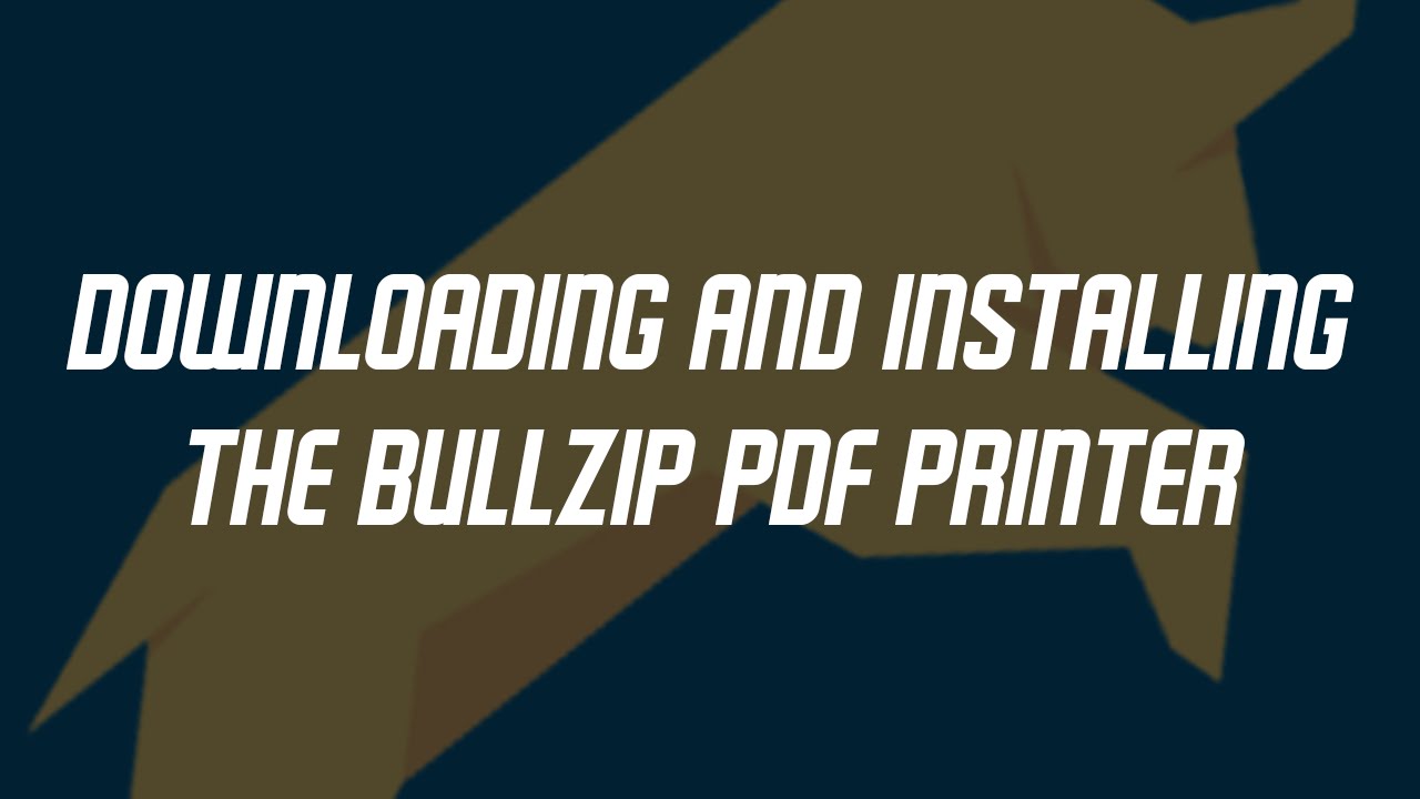 bullzip pdf printer for mac download
